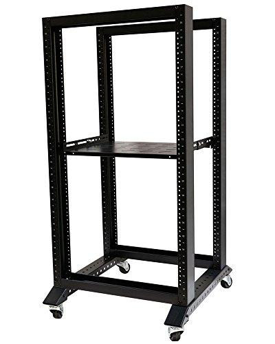 Rack Open Frame 15U 4 Montanti In Alluminio – Server/Audio 48,3 Cm Con Ruote, Capacità 158 Kg