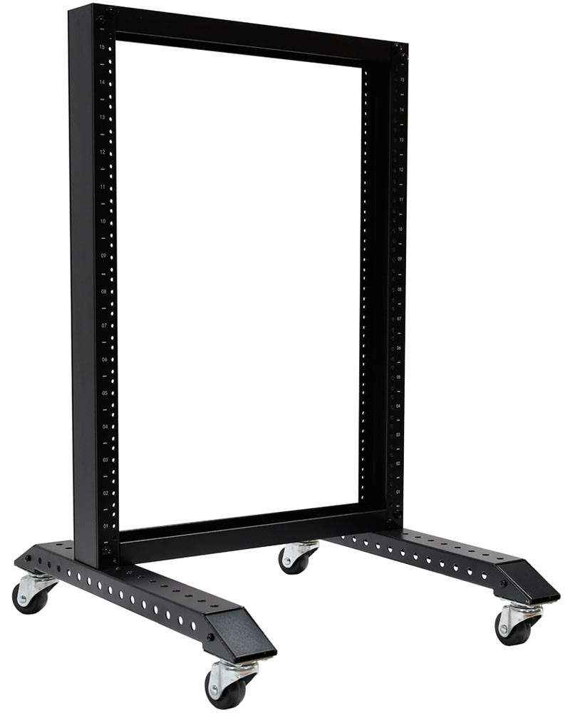 15U Rack: Movable 19'' 2 Post Open Frame Heavy Duty IT Network
