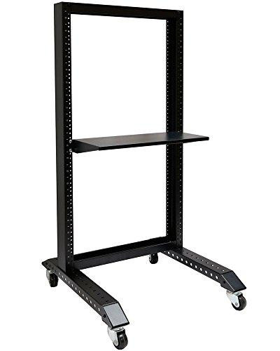 15U Rack: Movable 19'' 2 Post Open Frame Heavy Duty IT Network Data ...