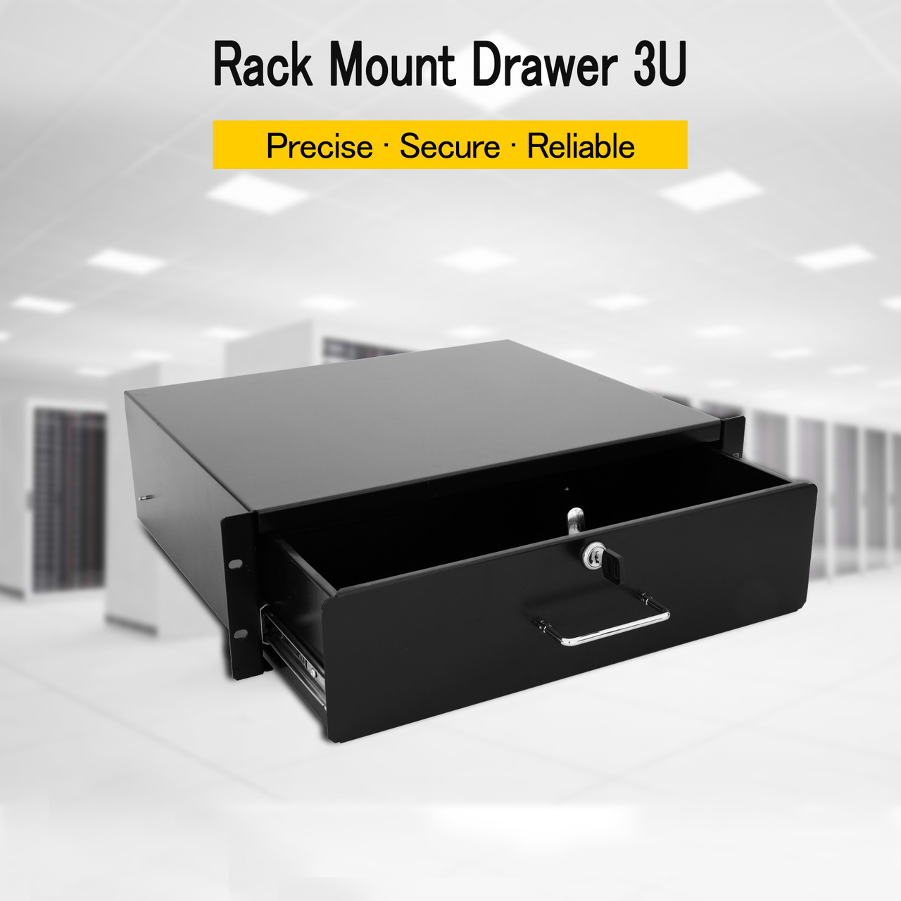 New 3U Drawer Rack Mount DJ 19'' Rack Case Equipment Deep Drawer 3Space ...