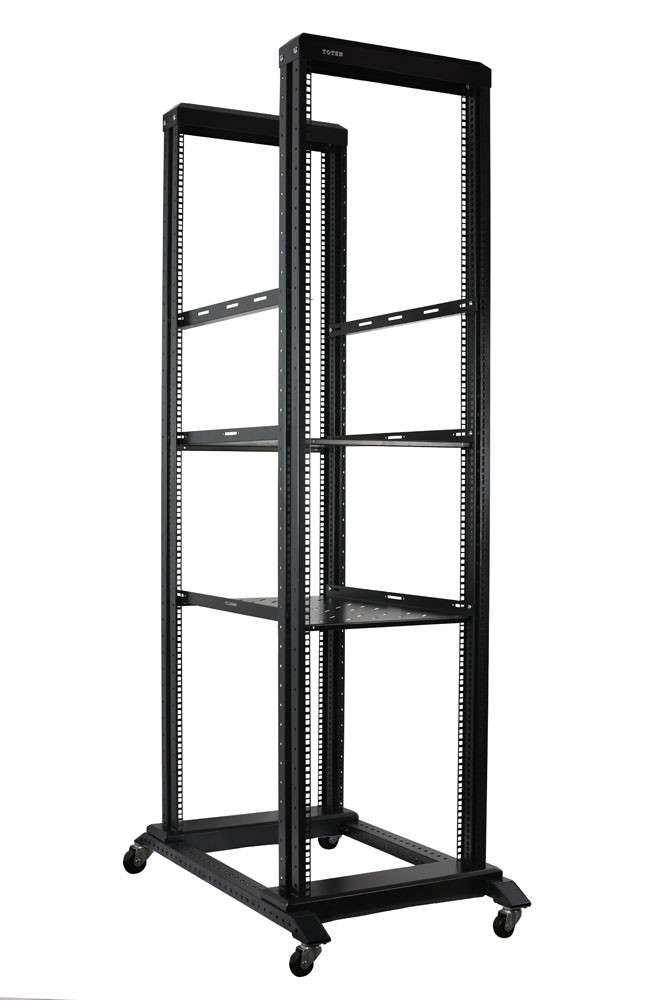 Rack Open Frame 28U 4 Montanti – Profondità 78,7 Cm – Rack Da Terra Per Server E Apparecchiature Audio/Video – Portata 272 Kg – Viti M6 Incluse – Rising Electronics