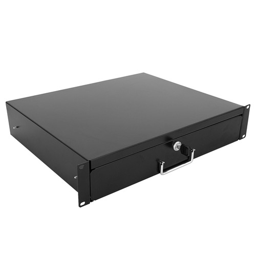 Rack Mount DJ 19" Rack Case Equipment Deep Drawer 2U 2 Space Locking Lockable