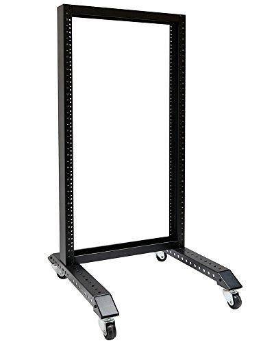 15U Rack: Movable 19'' 2 Post Open Frame Heavy Duty IT Network
