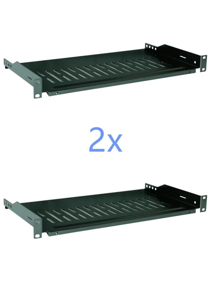 19 inch Rack - 2x 19" 1U 12"(300mm) Deep Cantilever Server Shelf Vented Shelves Rack Mount
