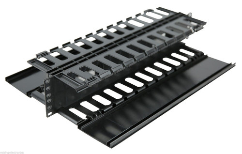 Server Rack - 2U Horizontal Server Rack Double Sided Finger Duct Cable Manager Panel Organize