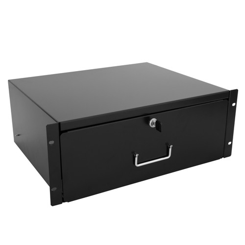 Rack Mount DJ 19" Rack Case Equipment Deep Drawer 4U 4 Space Locking Lockable