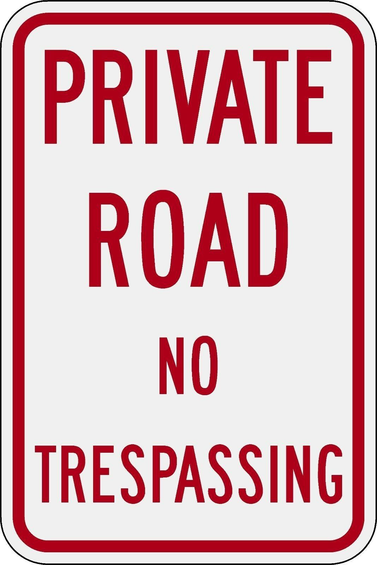 Private Road No Trespassing Road Sign Size 12" x 18" Outdoor waterproof Reflective Aluminum
