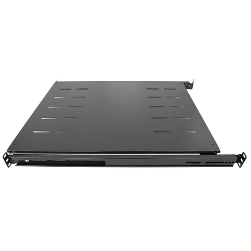 1U 4-Post Adjustable Vented Server Rack Mount Shelf - 330lbs(150 kg) - 19.5  to 38in Adjustable Mounting Depth Universal Tray for 19 AV/ Network