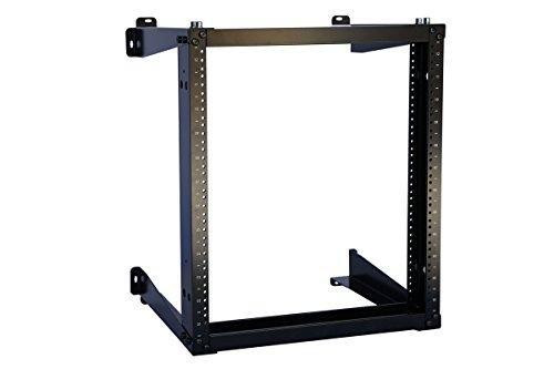 9U Wall Mount Open Frame 19" Server Equipment Rack Threaded 15 inch depth Black (9U)