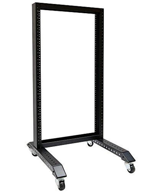 15U Rack: Movable 19'' 2 Post Open Frame Heavy Duty IT Network Data Server Rack | Raising Electronics