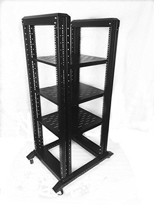 4 Post Server Rack - 27U 4 Post Open Frame Network Server Rack 19" Width 32" Deep 1000MM W/ 3 Shelves