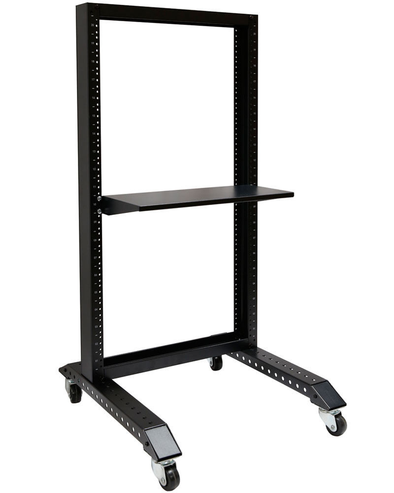 15U Rack: Movable 19'' 2 Post Open Frame Heavy Duty IT Network