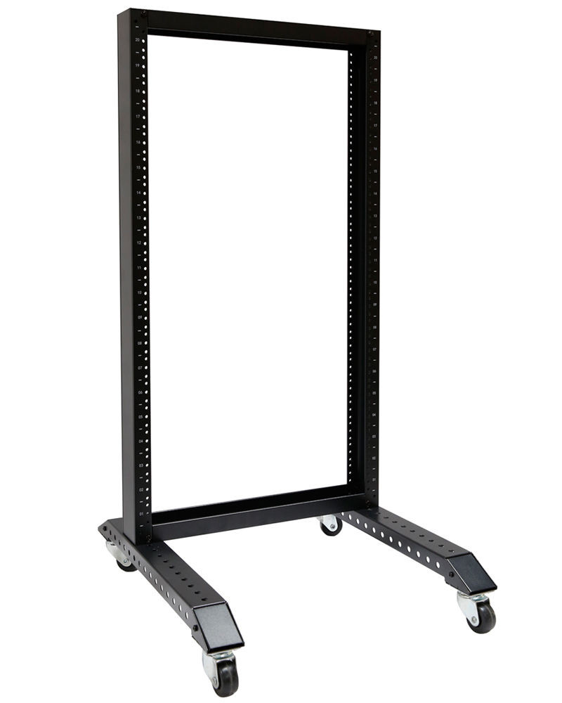 15U Rack: Movable 19'' 2 Post Open Frame Heavy Duty IT Network