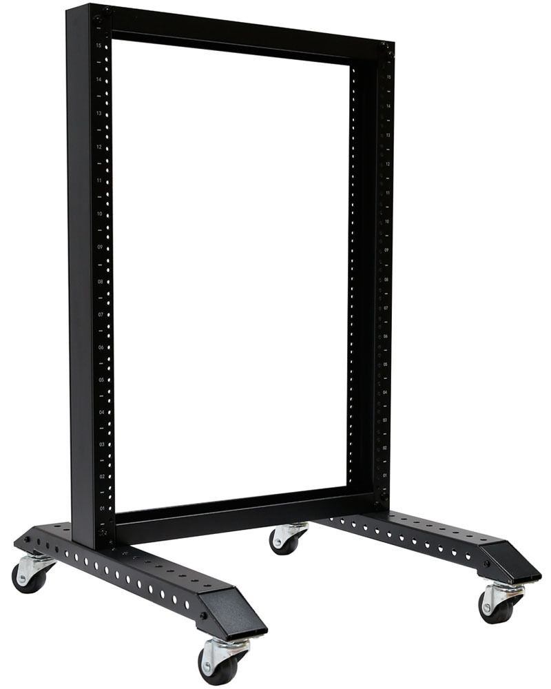15U Rack: Movable 19'' 2 Post Open Frame Heavy Duty IT Network