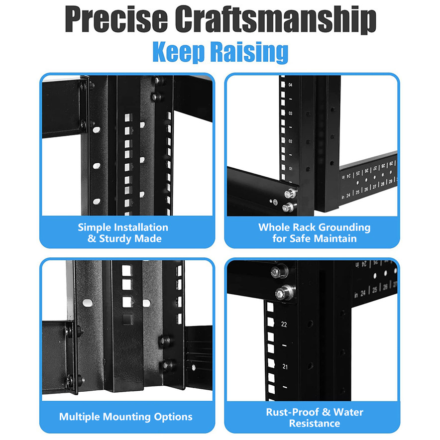 4 post server rack: 42U 4 Post Server Rack Open Frame Enclosure 19