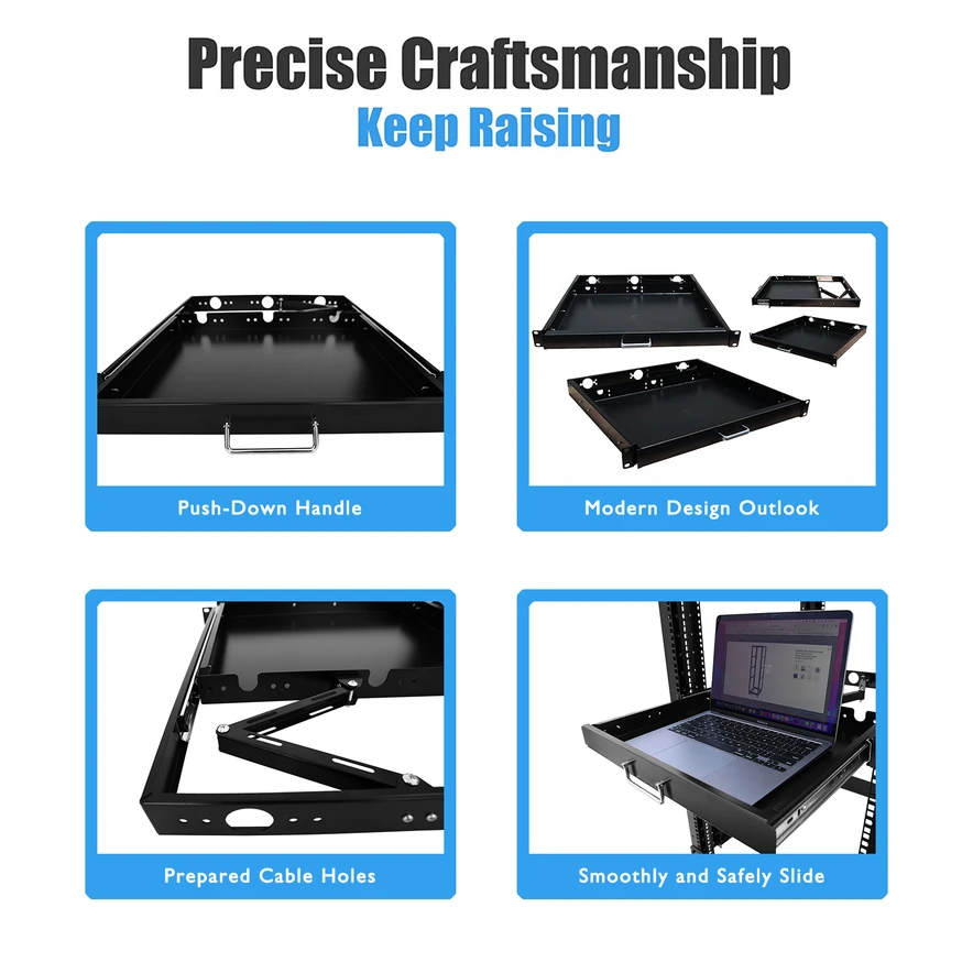 Tag Keyboard Server Rack Raising Electronic 1U Rack Mount Sliding Keyboard Tray Cantilever For ...