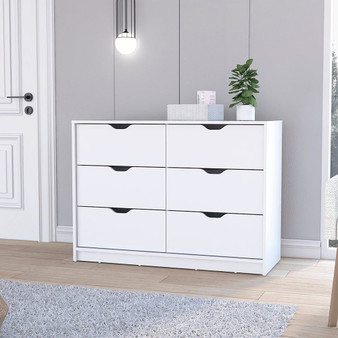 Dresser Curio, Four Drawers, White Finish