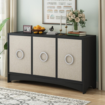 Beautiful Curved Design Storage Cabinet with Three Doors