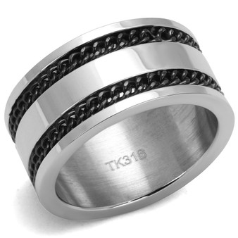 Men Stainless Steel Epoxy Ring TK2927