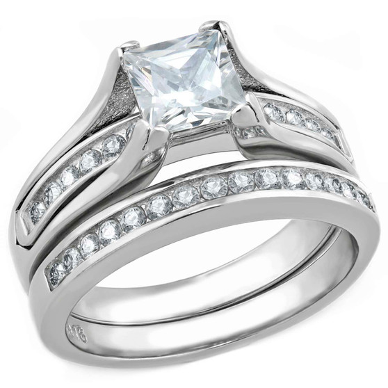 Women Stainless Steel Bridal Sets Wedding Ring