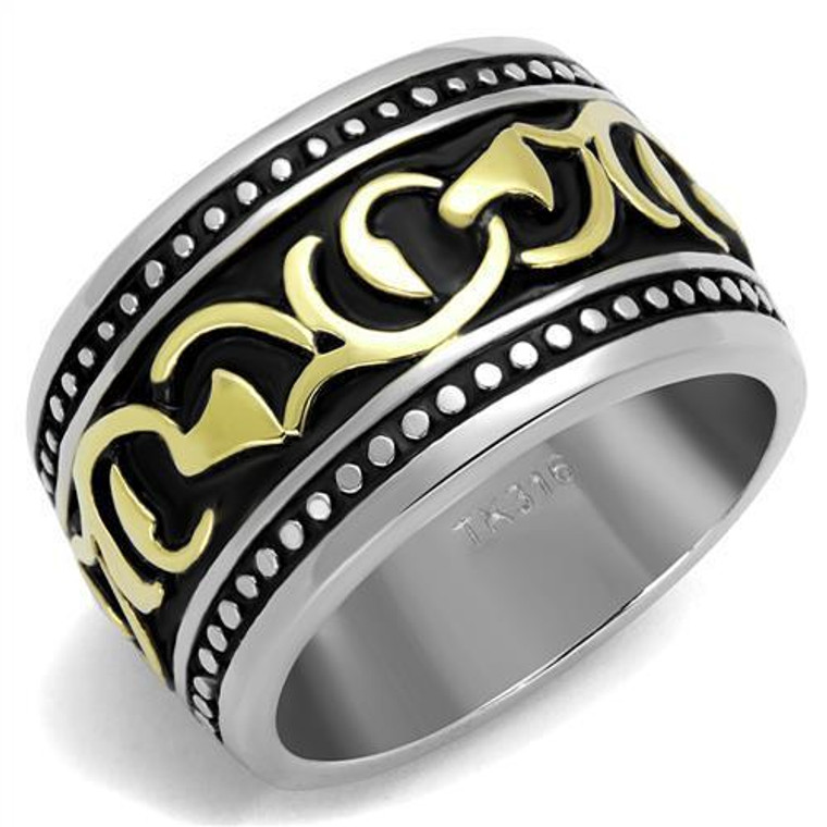 Men Stainless Steel Epoxy Ring TK2234