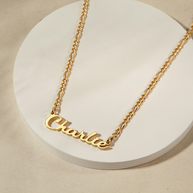 Customized name plate necklace