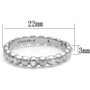 Women Stainless Steel Cubic Zirconia Rings TK3085