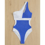 Colorblock One Piece One Shoulder Swimwear