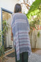 Striped Frayed Colorful Kimono