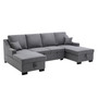 Upholstery Sleeper Sectional Sofa with Double Storage Space