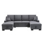 Upholstery Sleeper Sectional Sofa with Double Storage Space