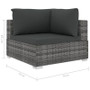 11 Piece Garden Lounge Set with Cushions Poly Rattan