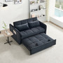 55.5" Twins Pull Out Sofa Bed  Black Velvet