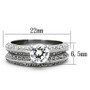 Women Stainless Steel Cubic Zirconia Ring TK1320