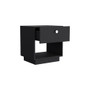 Nightstand Villingili, One Drawer, Black Finish