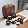 Trending Vintage Handmade Pottery Kung Fu Tea Set with Traveling Bag