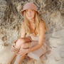 NALA Safari Jute Straw Hat In Blush Rose