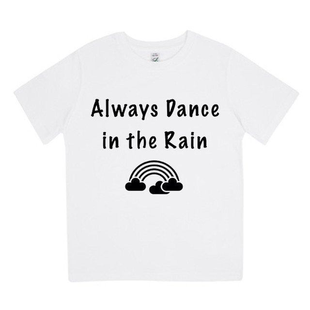 "Dance in the Rain" - Youth 100% Organic Cotton Jersey T-Shirt, White