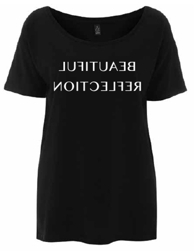 "Beautiful Reflection" - Women's Tencel Blend Oversized T-Shirt, Black