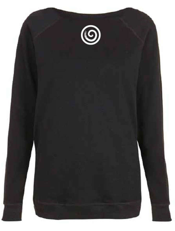 Women's 100% Organic Cotton Raglan Sweatshirt, Black