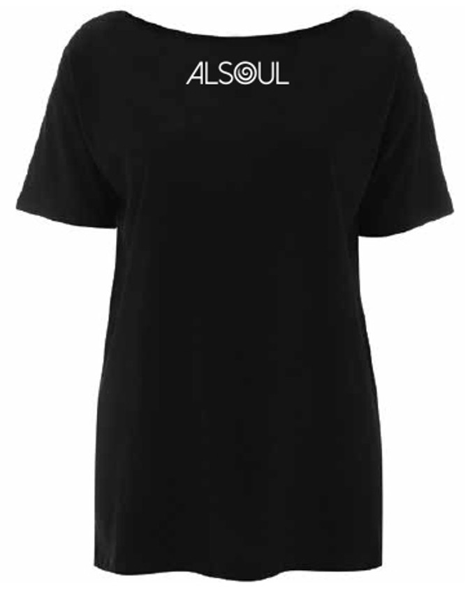 "Beautiful Reflection" - Women's Tencel Blend Oversized T-Shirt, Black