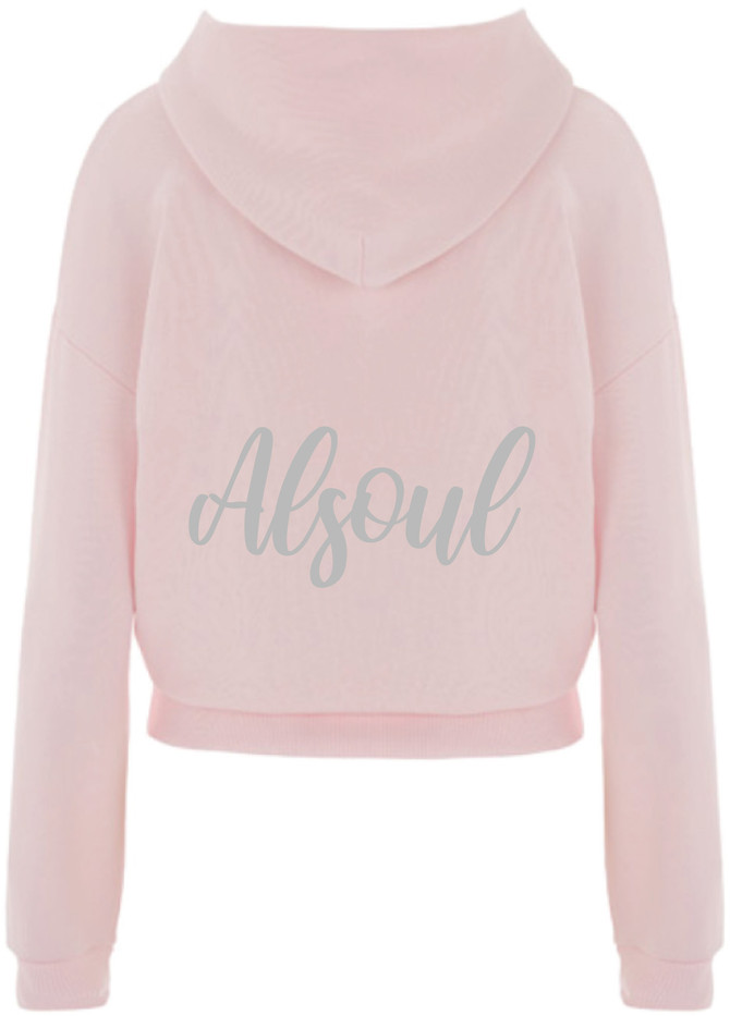 Women's Cropped Hoodie, Light Pink