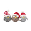 Hand-Knit Owls With Santa Hats Ornaments