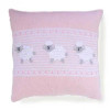 Hand-Knit 14" Lamb Pillow in Pink & White