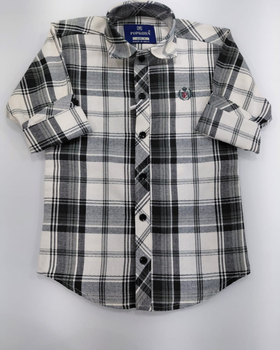 Boys Shirt - White & Black Checks
