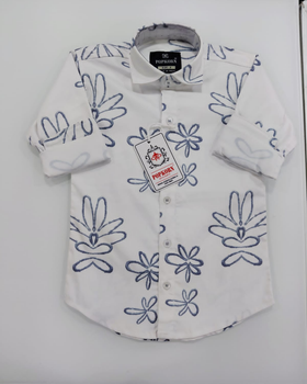 Boys Shirt - White Pattern