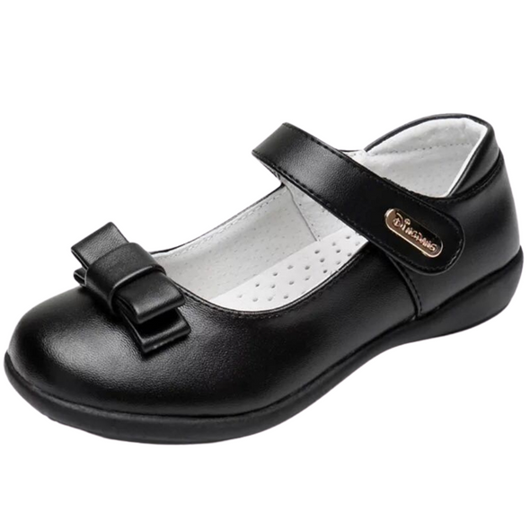 Girls black school shoe