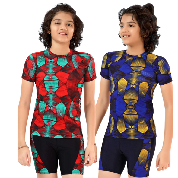 Swimsuit - Blue & Red