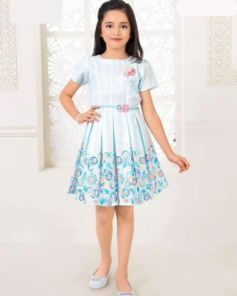 Girls Dress - Sky Flower