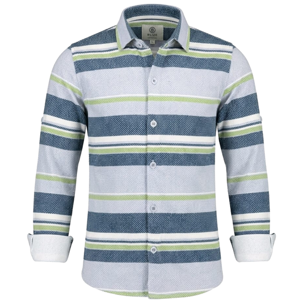 Boys Shirt - Grey & Green
